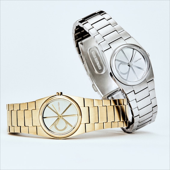Ladies’ Calvin Klein CK Unite Analog Watch with Gold-Tone Dial and Bracelet (Model: 25100127)