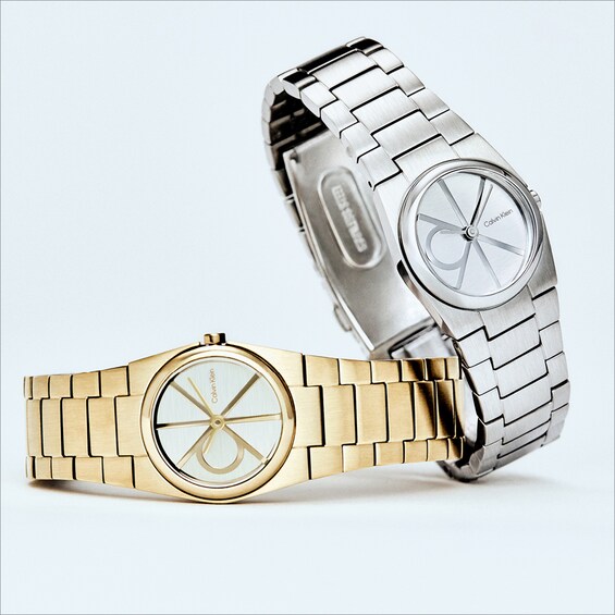 Ladies’ Calvin Klein CK Unite Analog Watch with Silver-Tone Dial and Stainless Steel Bracelet (Model: 25100126)