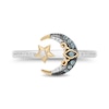 Thumbnail Image 4 of Enchanted Disney Jasmine Blue Topaz and 1/10 CT. T.W. Diamond Moon and Stars Open Ring in Sterling Silver and 10K Gold
