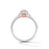Thumbnail Image 4 of Enchanted Disney Belle 3/8 CT. T.W. Oval Lab-Grown Diamond Frame Engagement Ring in 10K White and Rose Gold (F/VS2)
