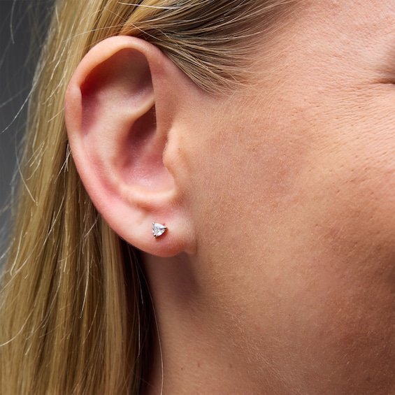 1/4 CT. T.w. Trillion-Cut Lab-Grown Diamond Solitaire Stud Earrings in 10K Gold (F/Vs2)