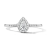 Thumbnail Image 1 of Enchanted Disney Cinderella 3/8 CT. T.W. Pear-Shaped Lab-Grown Diamond Frame Engagement Ring in 10K White Gold (F/VS2)