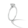 Thumbnail Image 2 of Enchanted Disney Cinderella 3/8 CT. T.W. Pear-Shaped Lab-Grown Diamond Frame Engagement Ring in 10K White Gold (F/VS2)