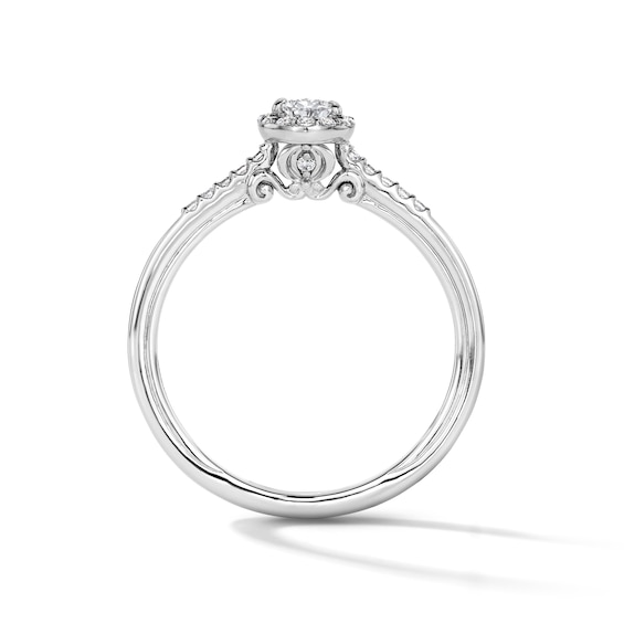 Enchanted Disney Cinderella 3/8 CT. T.w. Pear-Shaped Lab-Grown Diamond Frame Engagement Ring in 10K White Gold (F/Vs2)
