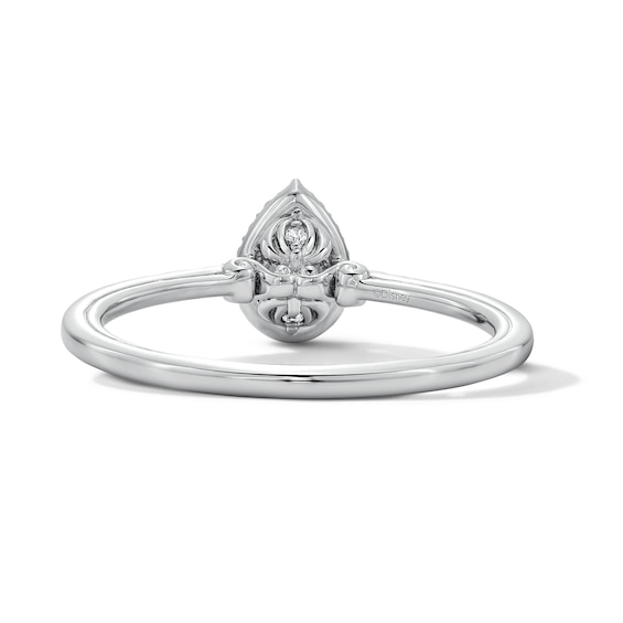 Enchanted Disney Cinderella 3/8 CT. T.w. Pear-Shaped Lab-Grown Diamond Frame Engagement Ring in 10K White Gold (F/Vs2)
