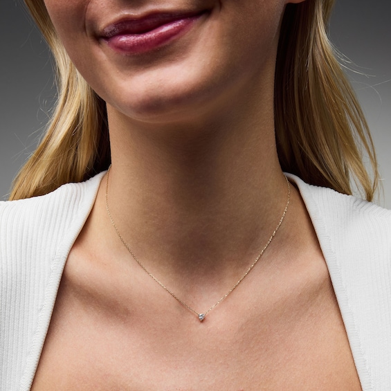 1/5 CT. Trillion-Cut Lab-Grown Diamond Solitaire Necklace in 10K Gold (F/Vs2)