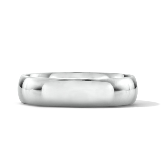 5.0mm Engravable Domed Wedding Band in Sterling Silver (1 Line)