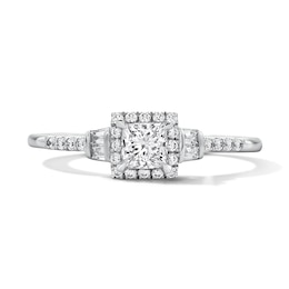 Enchanted Disney Aurora 3/8 CT. T.W. Princess-Cut Lab-Grown Diamond Engagement Ring in 10K White and Rose Gold (F/VS2)