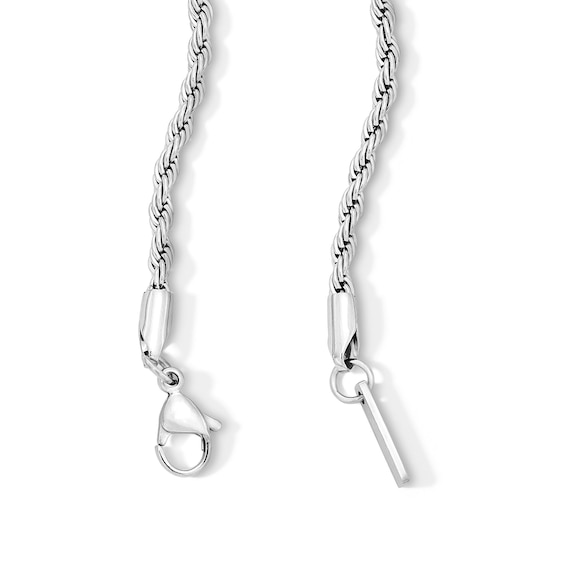 White Ion-Plated CZ Accent 3mm Rope Chain