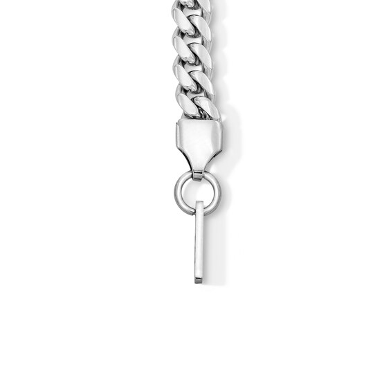 White Ion-Plated CZ Accent 6mm Miami Cuban Curb Chain Bracelet - 8.5"