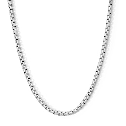 White Ion-Plated CZ Accent 4mm Box Chain - 20"
