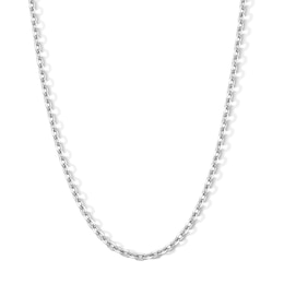 White Ion-Plated CZ Accent 3mm Cable Chain - 18"