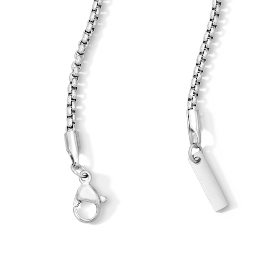 White Ion-Plated CZ Accent 2mm Box Chain - 22"