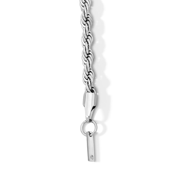 White Ion Plated CZ 5mm Rope Chain Bracelet - 8.5"