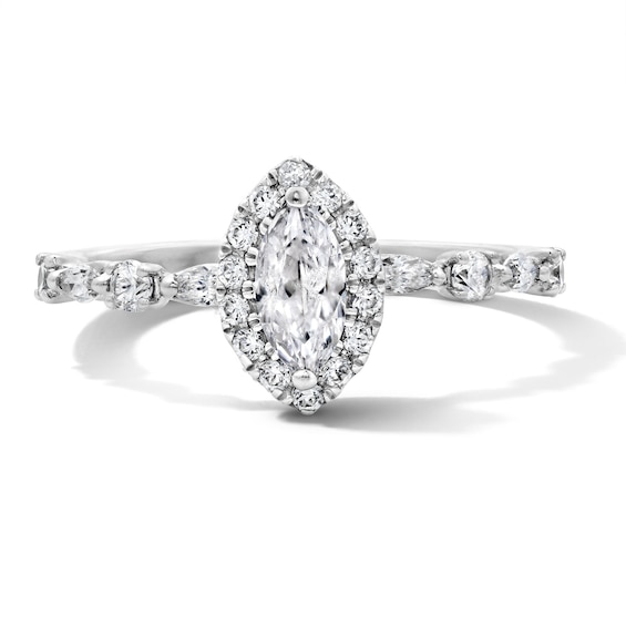 3/4 CT. T.w. Marquise-Cut Certified Lab-Grown Diamond Promise Ring in Sterling Silver (F/Vs2)