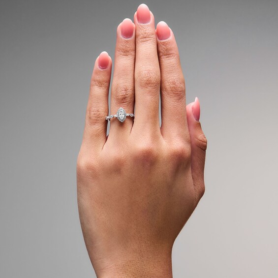 3/4 CT. T.w. Marquise-Cut Certified Lab-Grown Diamond Promise Ring in Sterling Silver (F/Vs2)