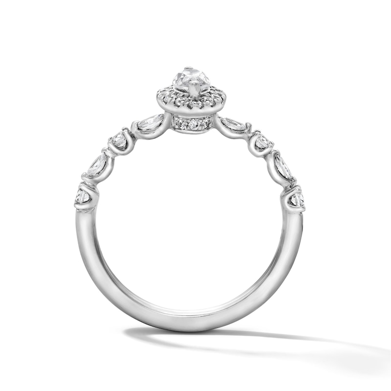 Main Image 3 of 3/4 CT. T.W. Marquise-Cut Certified Lab-Grown Diamond Promise Ring in Sterling Silver (F/VS2)