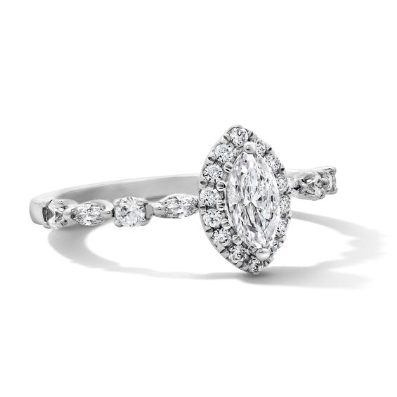 3/4 CT. T.w. Marquise-Cut Certified Lab-Grown Diamond Promise Ring in Sterling Silver (F/Vs2)