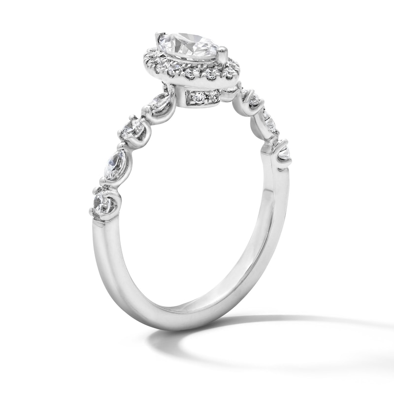 Main Image 5 of 3/4 CT. T.W. Marquise-Cut Certified Lab-Grown Diamond Promise Ring in Sterling Silver (F/VS2)
