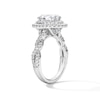 Thumbnail Image 5 of 2 CT. T.W. Oval Certified Lab-Grown Diamond Double Frame Engagement Ring in 14K White Gold (F/VS2)