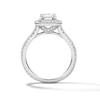 Thumbnail Image 3 of 2-1/5 CT. T.W. Certified Emerald-Cut Lab-Grown Diamond Double Frame Engagement Ring in 14K White Gold (F/VS2)