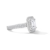 Thumbnail Image 4 of 2-1/5 CT. T.W. Certified Emerald-Cut Lab-Grown Diamond Double Frame Engagement Ring in 14K White Gold (F/VS2)