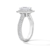 Thumbnail Image 5 of 2-1/5 CT. T.W. Certified Emerald-Cut Lab-Grown Diamond Double Frame Engagement Ring in 14K White Gold (F/VS2)