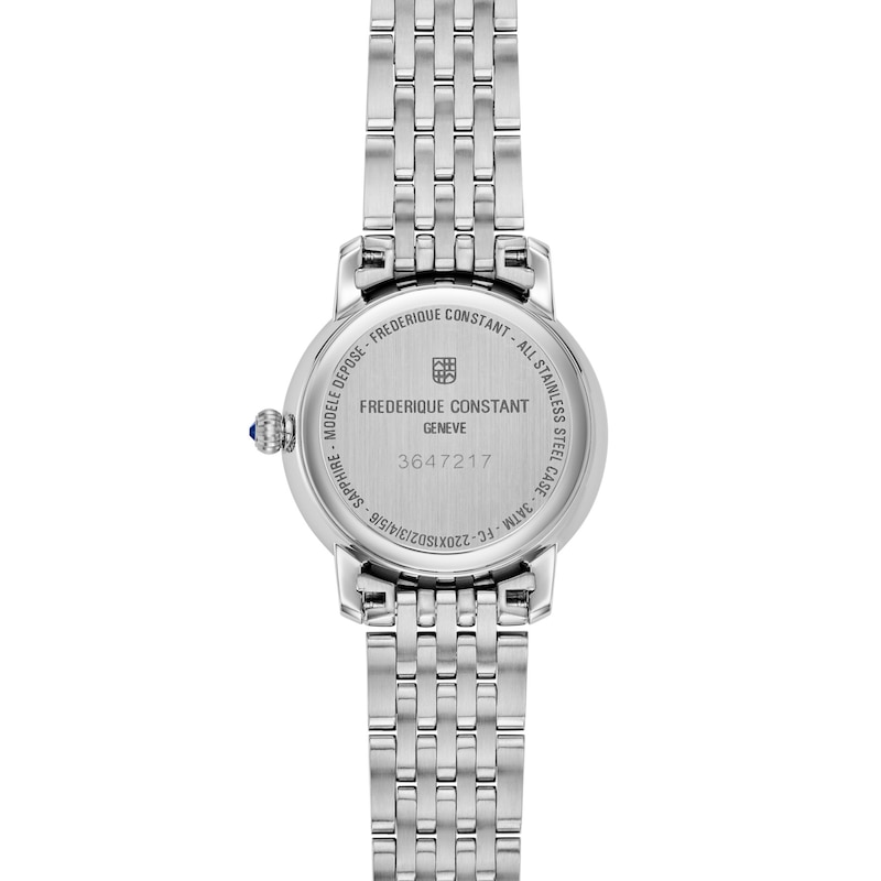 Main Image 3 of Ladies' Frederique Constant Slimline 5/8 CT. T.W. Diamond Watch with Mother-of-Pearl Dial (Model: FC-220MPWD1SD26B)