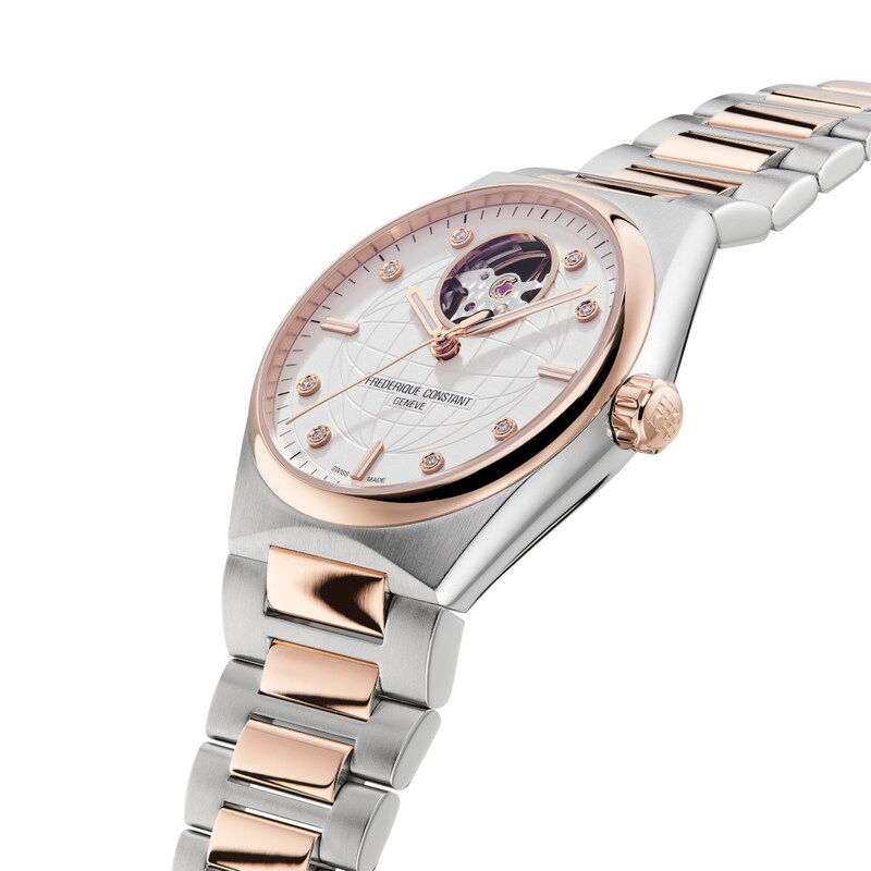 Main Image 2 of Ladies' Frederique Constant Highlife 1/20 CT. T.W. Diamond Automatic Watch with White Dial (Model: FC-310VD2NH2B)