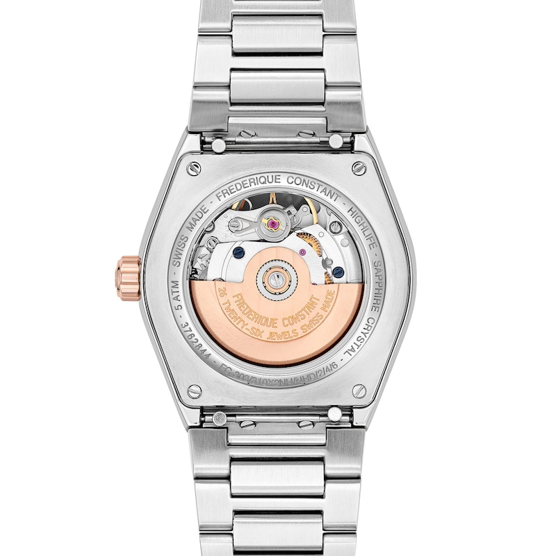 Main Image 3 of Ladies' Frederique Constant Highlife 1/20 CT. T.W. Diamond Automatic Watch with White Dial (Model: FC-310VD2NH2B)