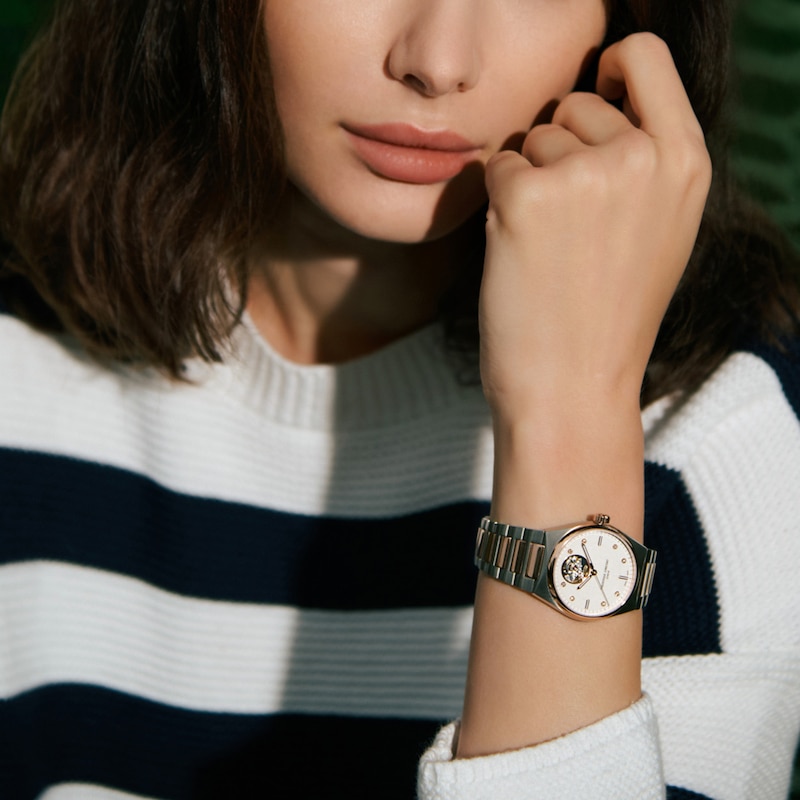 Main Image 5 of Ladies' Frederique Constant Highlife 1/20 CT. T.W. Diamond Automatic Watch with White Dial (Model: FC-310VD2NH2B)