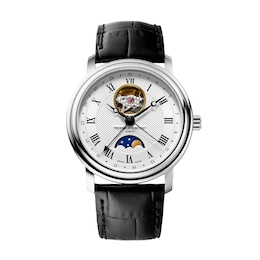 Men's Frederique Constant Heart Beat Moonphase Automatic Watch with Silver-Tone Dial (Model: FC-335MC4P6)