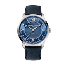 Men's Frederique Constant Classics Premiere Automatic Watch with Blue Dial and Leather Strap (Model: FC-301N3B6)