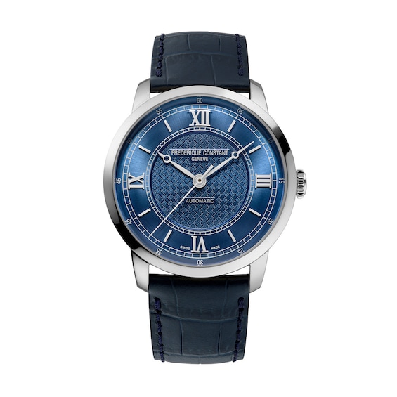 Men's Frederique Constant Classics Premiere Automatic Watch with Blue Dial and Leather Strap (Model: Fc-301N3B6)