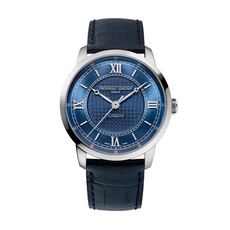 Main Image 1 of Men's Frederique Constant Classics Premiere Automatic Watch with Blue Dial and Leather Strap (Model: FC-301N3B6)
