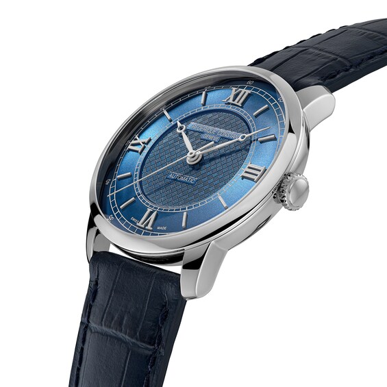 Men's Frederique Constant Classics Premiere Automatic Watch with Blue Dial and Leather Strap (Model: Fc-301N3B6)