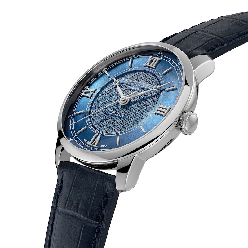 Main Image 2 of Men's Frederique Constant Classics Premiere Automatic Watch with Blue Dial and Leather Strap (Model: FC-301N3B6)