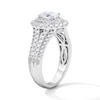 Thumbnail Image 5 of 1-1/4 CT. T.W. Oval Certified Lab-Grown Diamond Double Frame Engagement Ring in 14K White Gold (F/VS2)