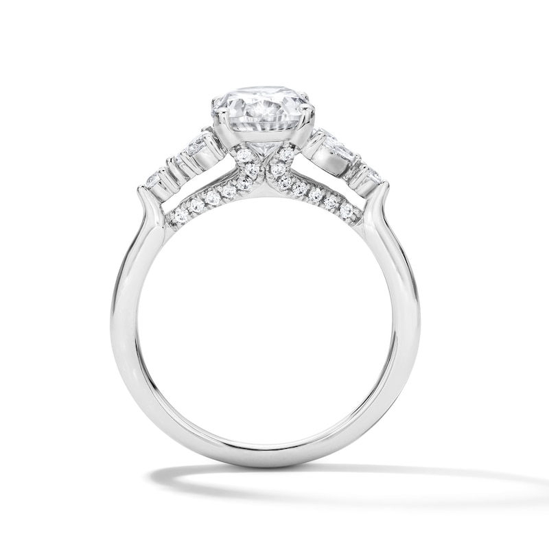 Main Image 3 of 2-3/8 CT. T.W. Certified Oval and Marquise-Cut Lab-Grown Diamond Engagement Ring in 14K White Gold (F/VS2)