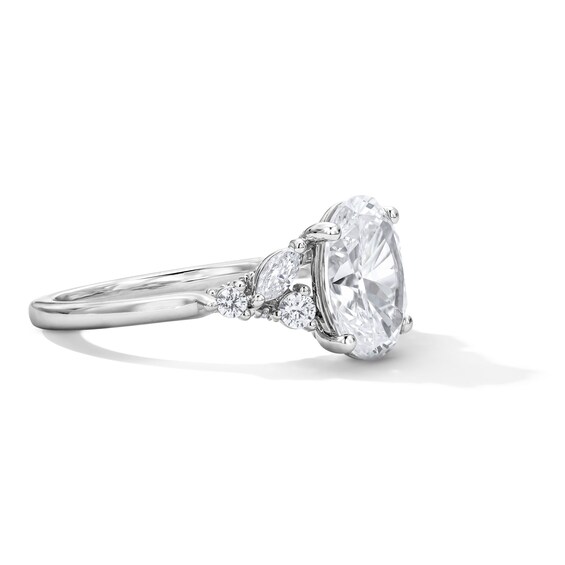 2-3/8 CT. T.w. Certified Oval and Marquise-Cut Lab-Grown Diamond Engagement Ring in 14K White Gold (F/Vs2)