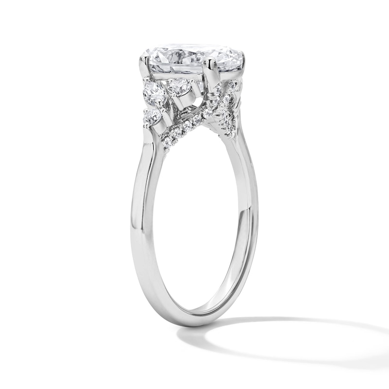Main Image 5 of 2-3/8 CT. T.W. Certified Oval and Marquise-Cut Lab-Grown Diamond Engagement Ring in 14K White Gold (F/VS2)