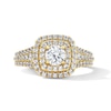 Thumbnail Image 1 of 1-1/4 CT. T.W. Certified Lab-Grown Diamond Double Cushion Frame Engagement Ring in 14K Gold (F/VS2)