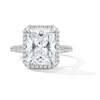 Thumbnail Image 1 of 4-3/8 CT. T.W. Certified Radiant-Cut Lab-Grown Diamond Frame Engagement Ring in 14K White Gold (F/VS2)