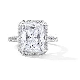 4-3/8 CT. T.W. Certified Radiant-Cut Lab-Grown Diamond Frame Engagement Ring in 14K White Gold (F/VS2)