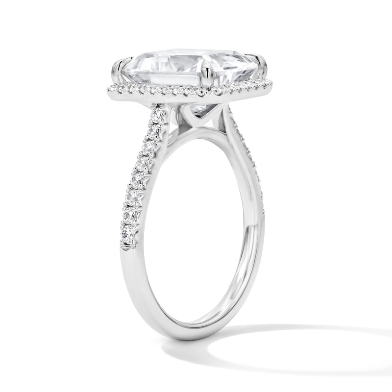 Main Image 5 of 4-3/8 CT. T.W. Certified Radiant-Cut Lab-Grown Diamond Frame Engagement Ring in 14K White Gold (F/VS2)