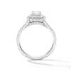 Thumbnail Image 3 of 1-1/4 CT. T.W. Emerald-Cut Certified Lab-Grown Diamond Frame Engagement Ring in 14K White Gold (F/VS2)