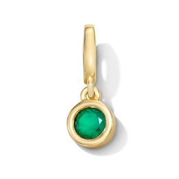 Bezel-Set Emerald Solitaire Necklace Charm in 10K Gold