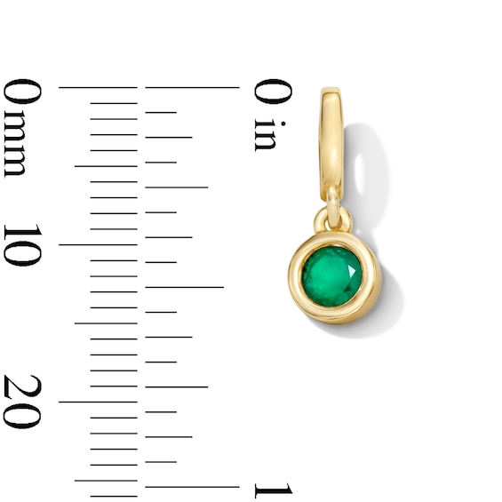 Bezel-Set Emerald Solitaire Necklace Charm in 10K Gold
