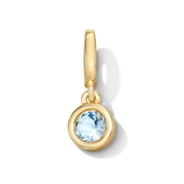 Bezel-Set Aquamarine Solitaire Necklace Charm in 10K Gold