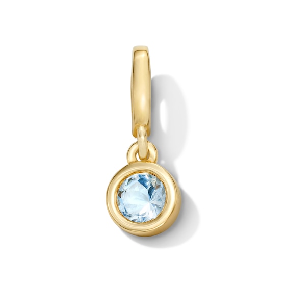 Bezel-Set Aquamarine Solitaire Necklace Charm in 10K Gold